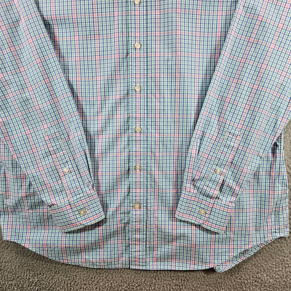 Vineyard Vines Slim Fit Whale Shirt Mens XL Pink Blue Green Plaid Button Down - Picture 3 of 9